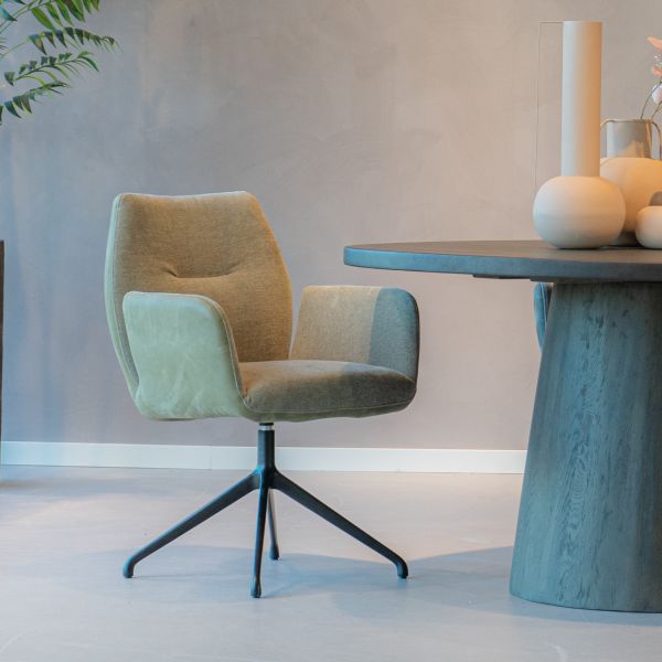 eet stoelen groen leer