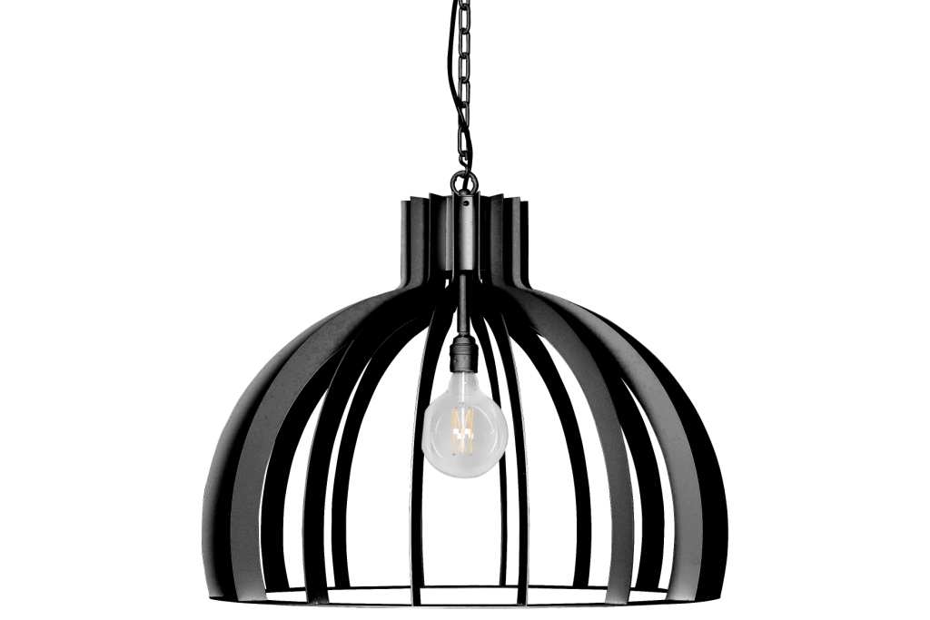 Verbinding porselein Geleerde Industriële hanglamp Palermo rond - RAL 9005 zwart met 1x E27 fitting