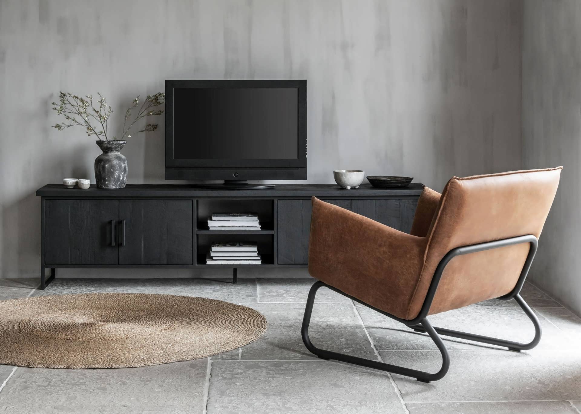 De daadwerkelijke Mediaan Ciro Nero TV-meubel leverbaar direct uit voorraad | RobuusteTafels.be